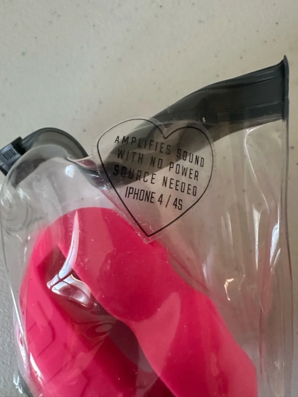 VICTORIA'S SECRET PINK NEON HEART WIRELESS SOUND AMPLIFIER FOR IPHONE NIP NWT